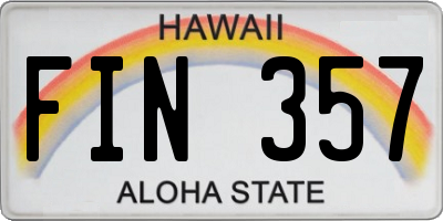 HI license plate FIN357