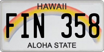 HI license plate FIN358