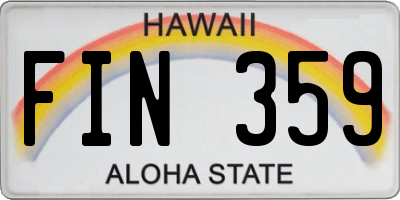 HI license plate FIN359