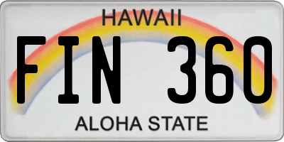 HI license plate FIN360
