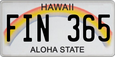 HI license plate FIN365