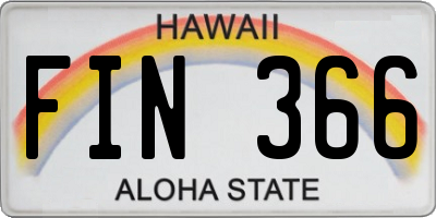 HI license plate FIN366