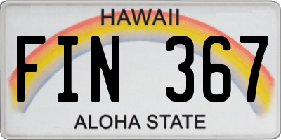 HI license plate FIN367