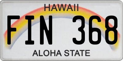 HI license plate FIN368