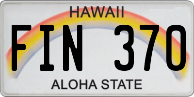 HI license plate FIN370
