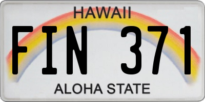 HI license plate FIN371