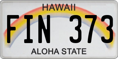 HI license plate FIN373