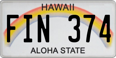 HI license plate FIN374