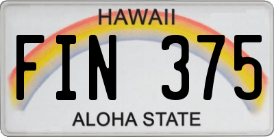 HI license plate FIN375