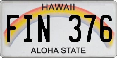 HI license plate FIN376