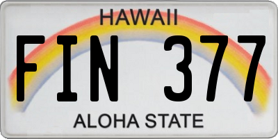HI license plate FIN377