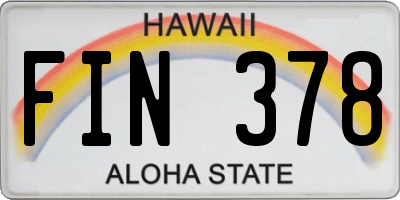 HI license plate FIN378