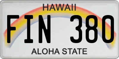 HI license plate FIN380