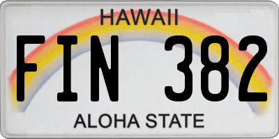 HI license plate FIN382