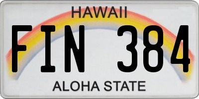 HI license plate FIN384