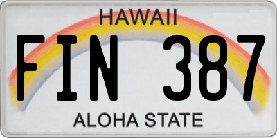 HI license plate FIN387