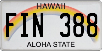 HI license plate FIN388