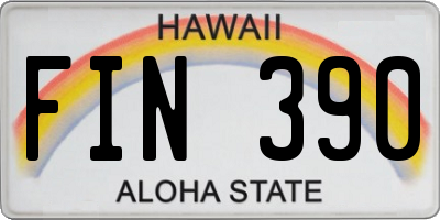 HI license plate FIN390