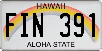 HI license plate FIN391