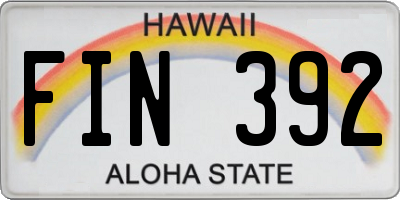 HI license plate FIN392