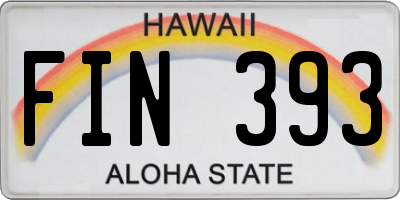 HI license plate FIN393