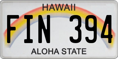 HI license plate FIN394