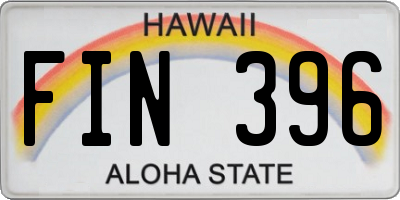HI license plate FIN396