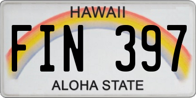 HI license plate FIN397