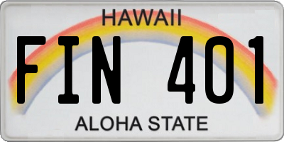 HI license plate FIN401