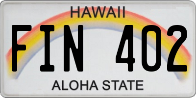HI license plate FIN402