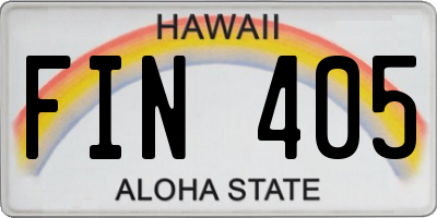 HI license plate FIN405