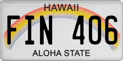 HI license plate FIN406