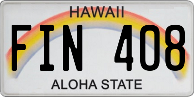 HI license plate FIN408