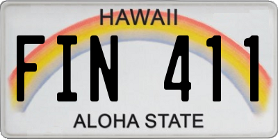 HI license plate FIN411