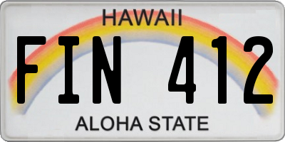 HI license plate FIN412