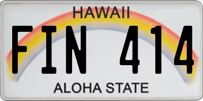 HI license plate FIN414