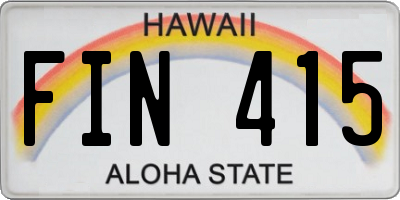 HI license plate FIN415