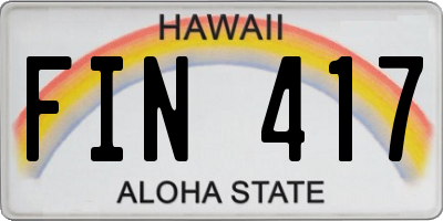 HI license plate FIN417