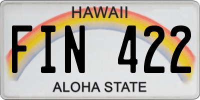 HI license plate FIN422