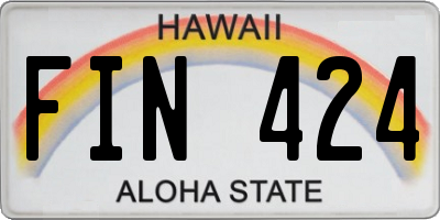 HI license plate FIN424
