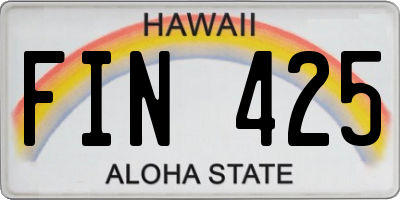 HI license plate FIN425
