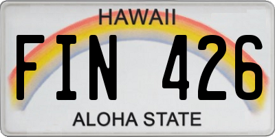 HI license plate FIN426