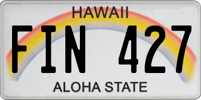 HI license plate FIN427