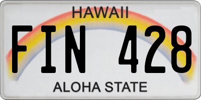 HI license plate FIN428