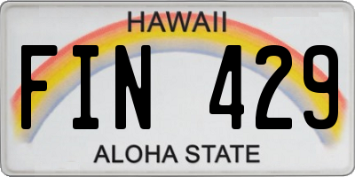 HI license plate FIN429