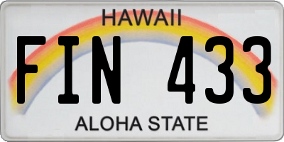 HI license plate FIN433