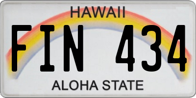 HI license plate FIN434
