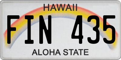 HI license plate FIN435