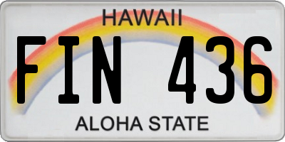 HI license plate FIN436