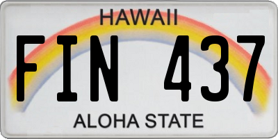 HI license plate FIN437